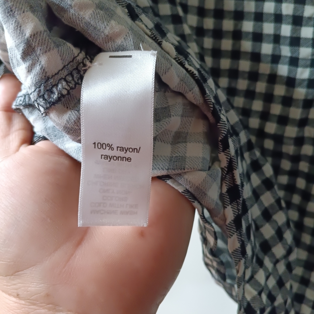 Maurices Black and White Gingham Blouse - Picture 5 of 8